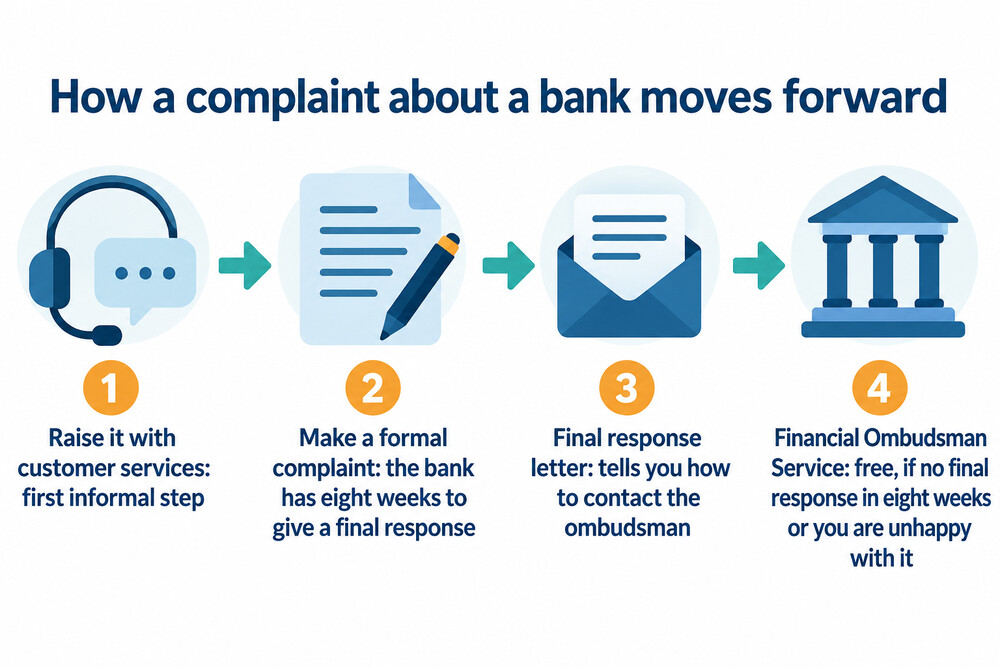 How a complaint moves from the bank to the Financial Ombudsman Service