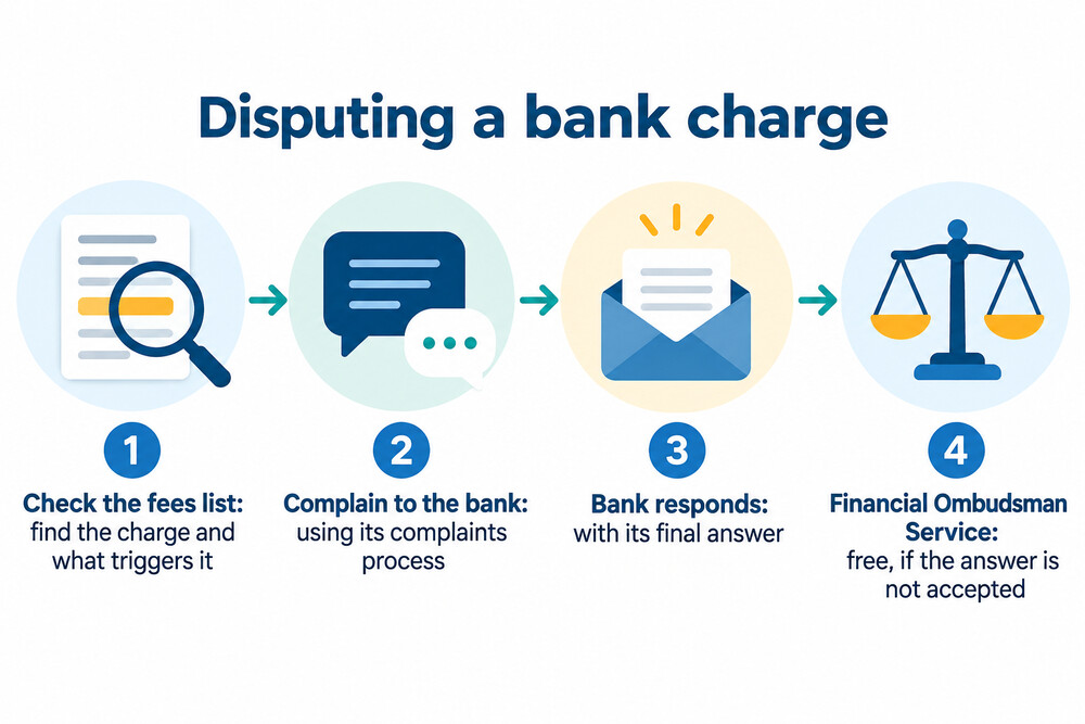The steps from a disputed charge to the ombudsman