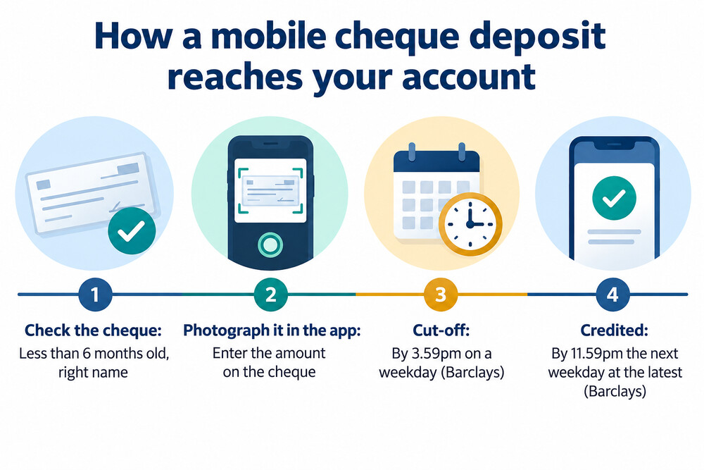 How a mobile cheque deposit moves from the photo to your balance