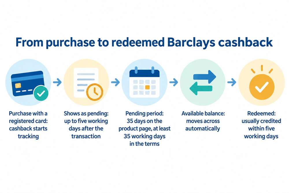How Barclays cashback moves from a purchase to a usable balance