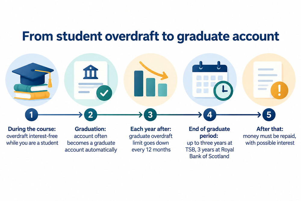 How a student overdraft carries into a graduate account