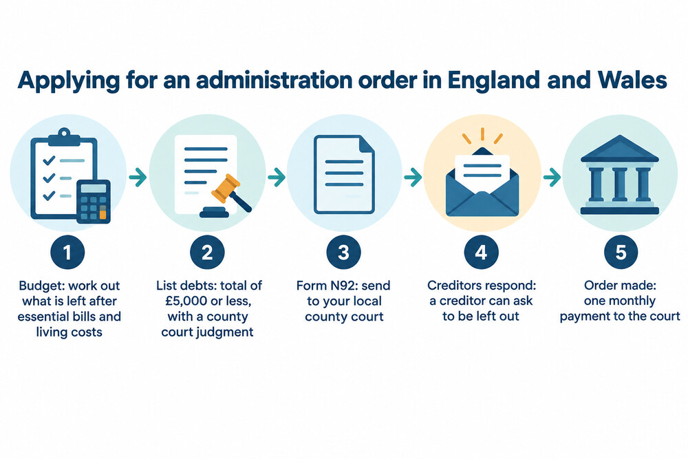 How an application for an administration order moves from budget to monthly payments