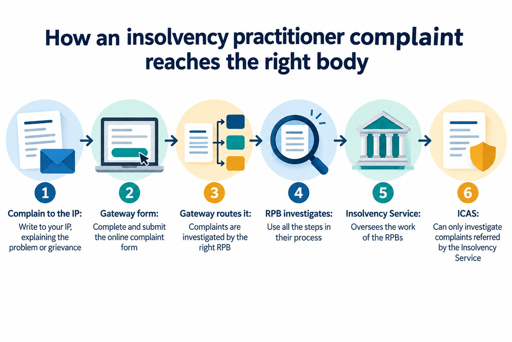 A screenshot-style view of the Insolvency Complaints Gateway online form
