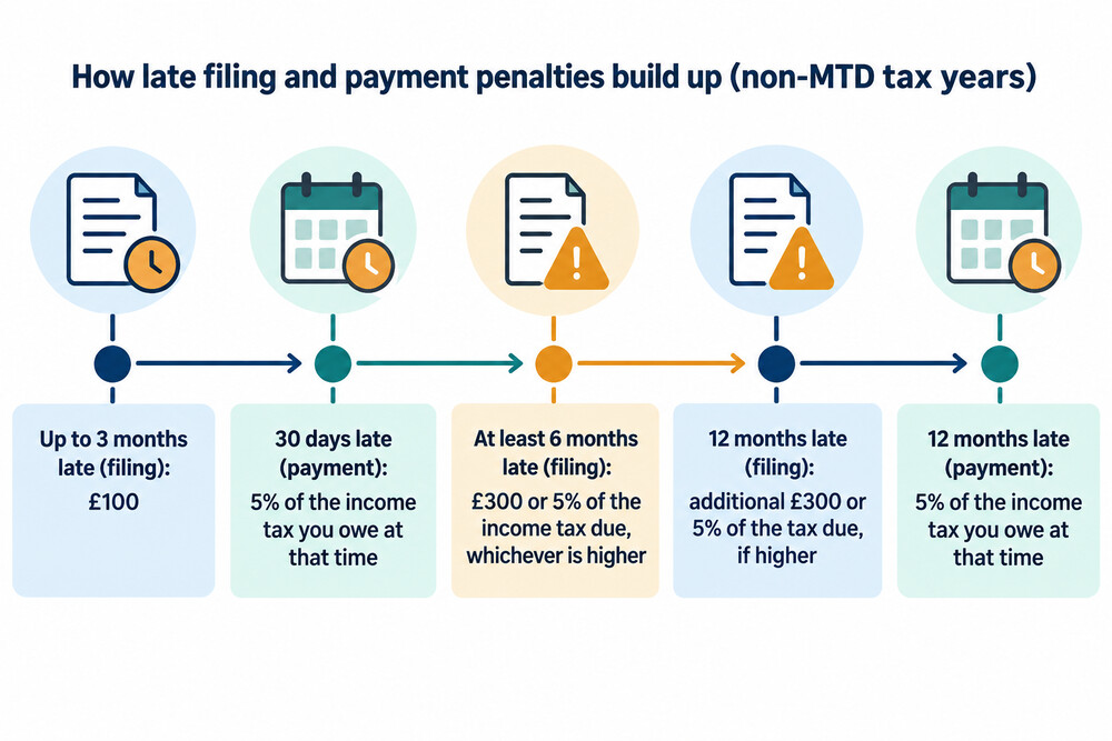 How Self Assessment penalties build up over a year