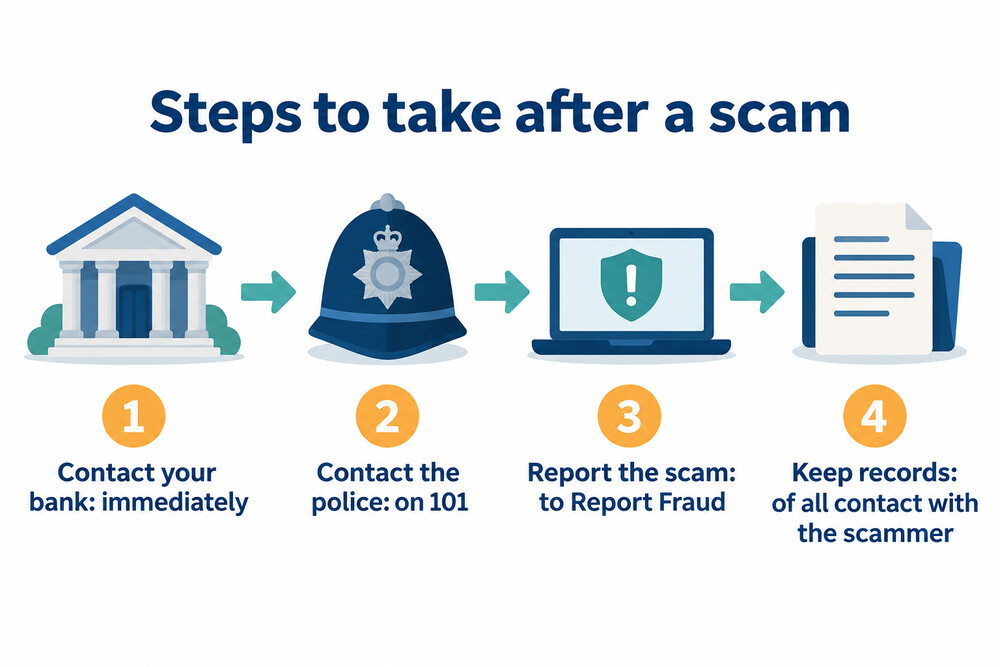 What to do straight after a scam, from calling the bank to keeping records