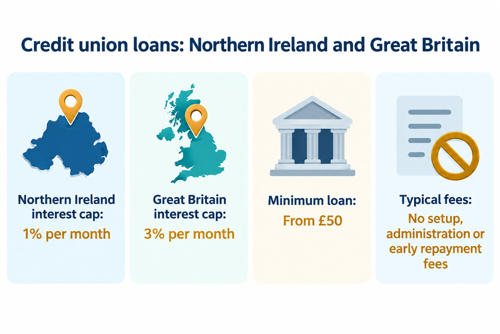 How credit union borrowing in Northern Ireland compares with Great Britain