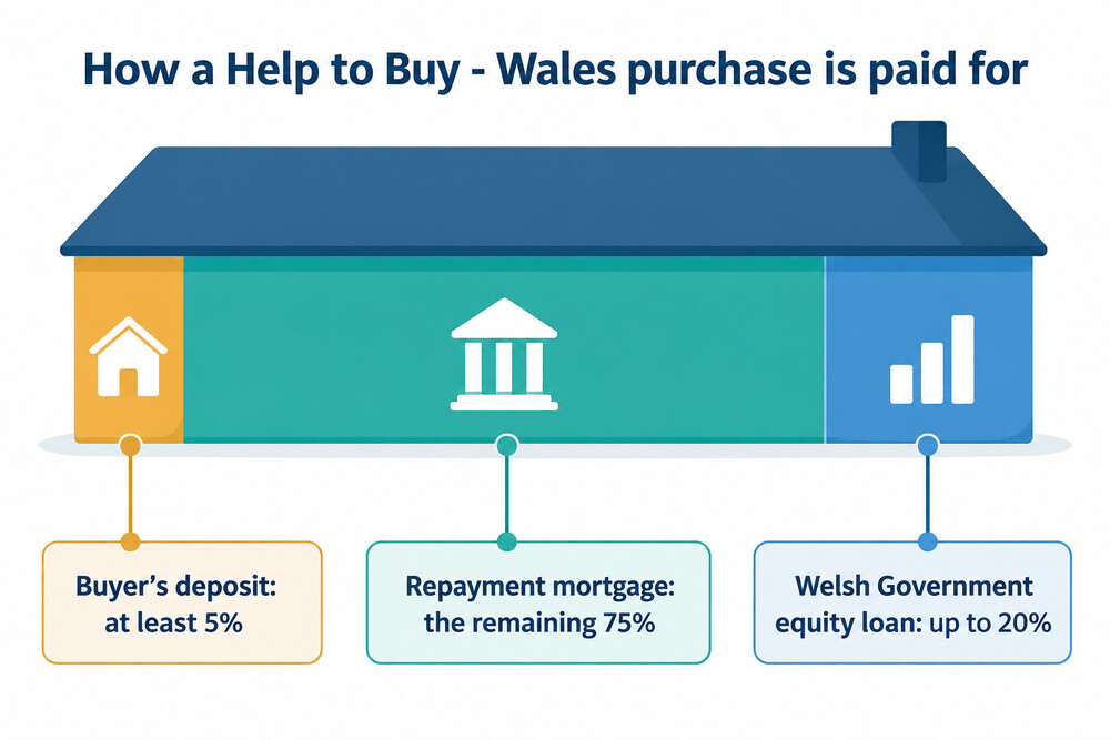 How Help to Buy - Wales splits the price of a new-build home