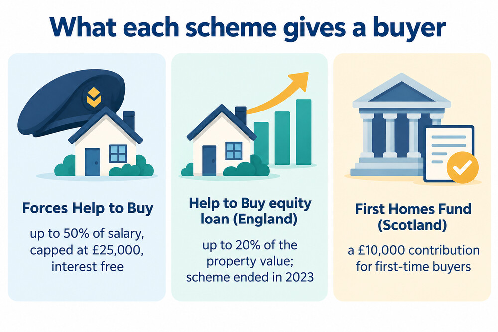 How Forces Help to Buy compares with the equity loan and the First Homes Fund