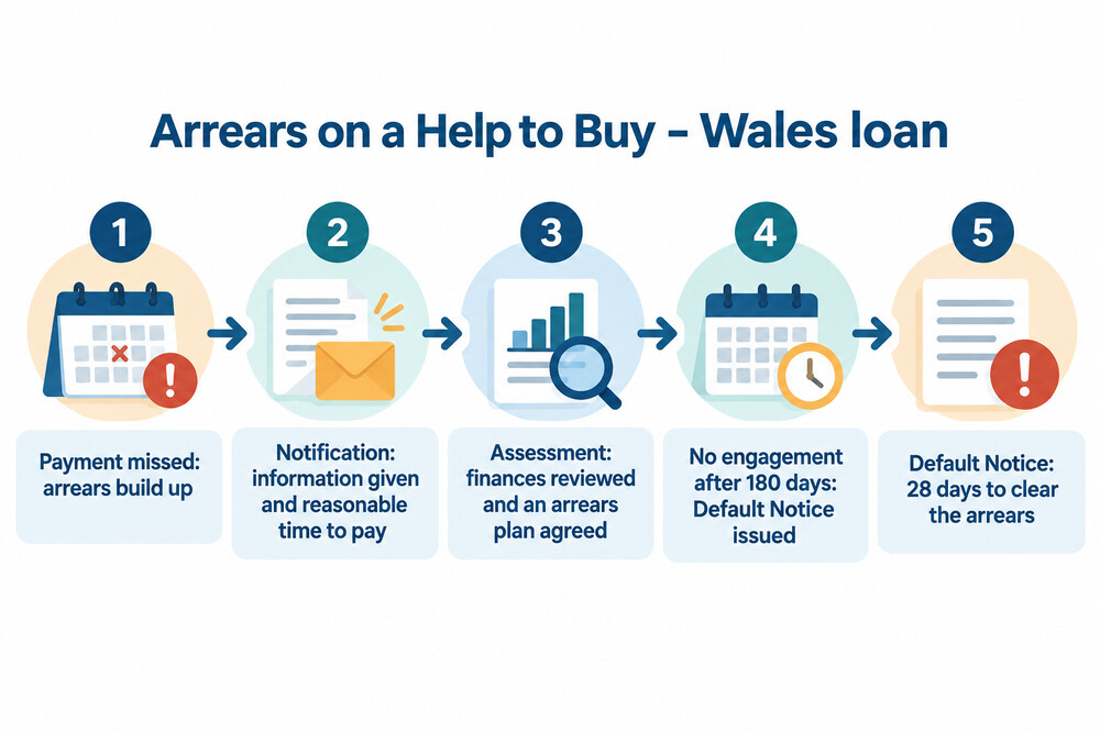 What happens when a Help to Buy Wales account falls into arrears