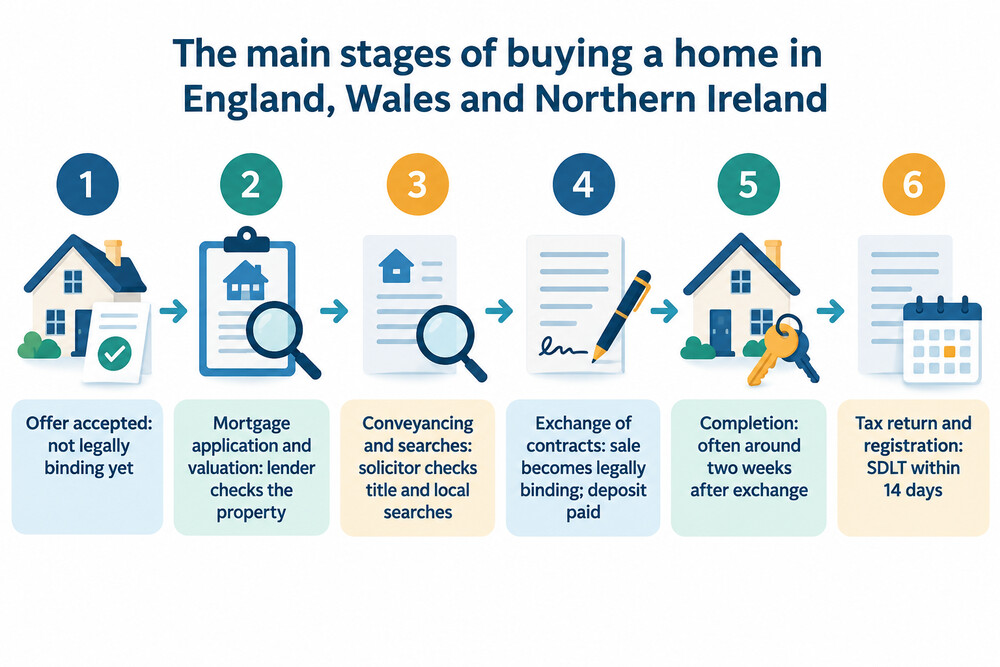 The main stages of buying a home, from offer to completion