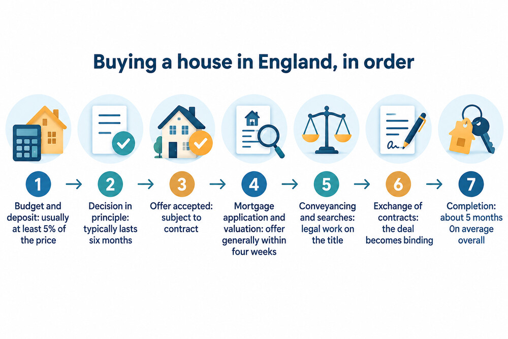 The stages of buying a house in England, from saving a deposit to collecting the keys