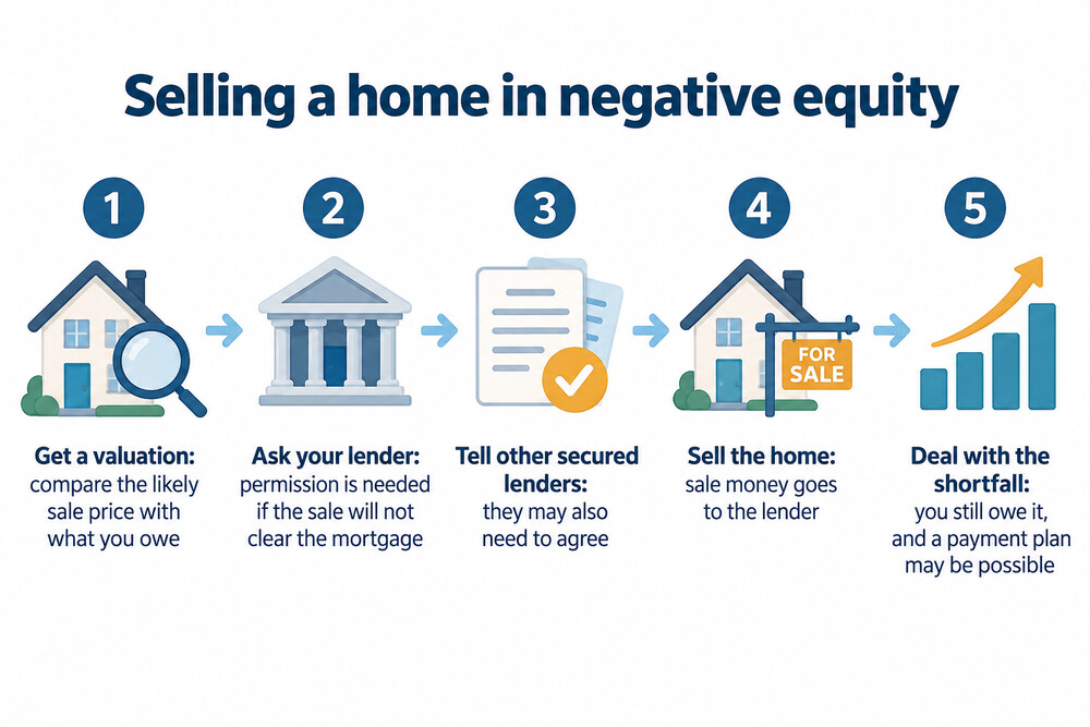 Flow diagram of selling a home in negative equity