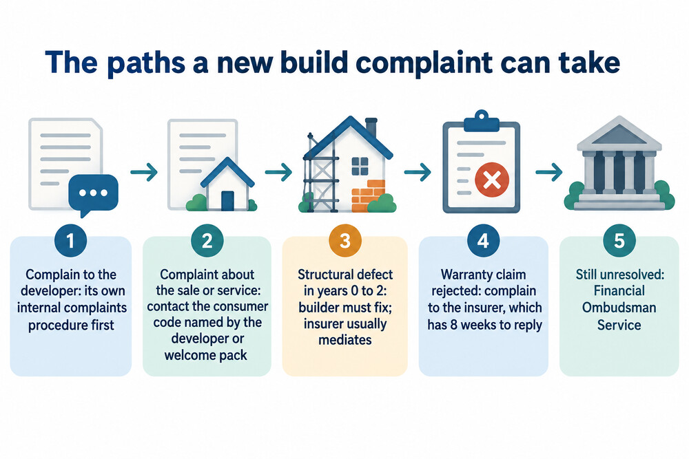How a new build complaint moves from the developer to an ombudsman