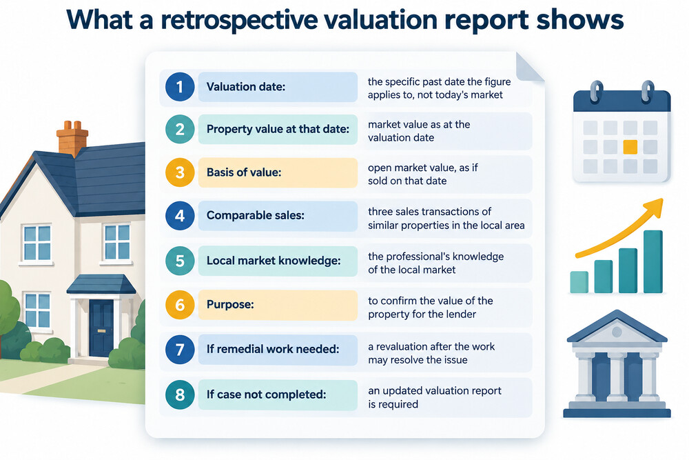 A dated valuation report showing a property's value at a past date
