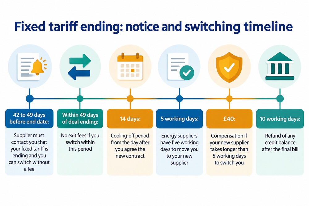 A sample letter from an energy supplier warning that a fixed tariff is about to end