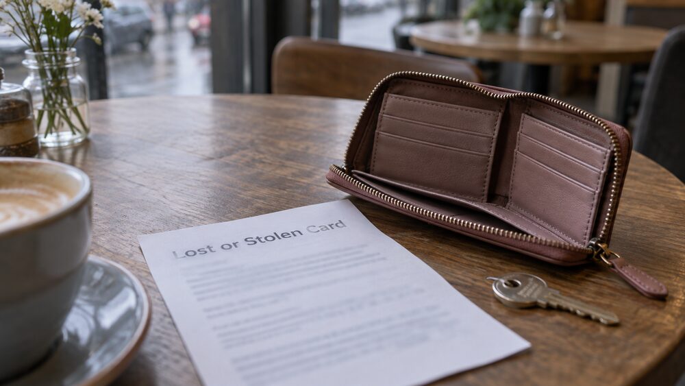 Reporting a lost or stolen bank or credit card