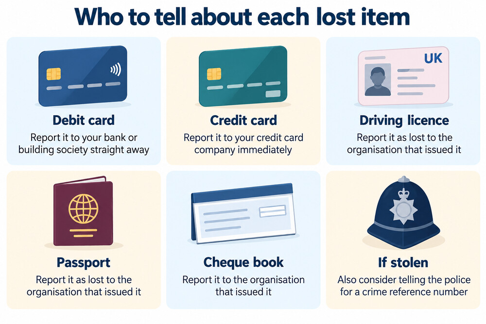A laptop screen showing an online banking help and support page with a lost or stolen card reporting form open