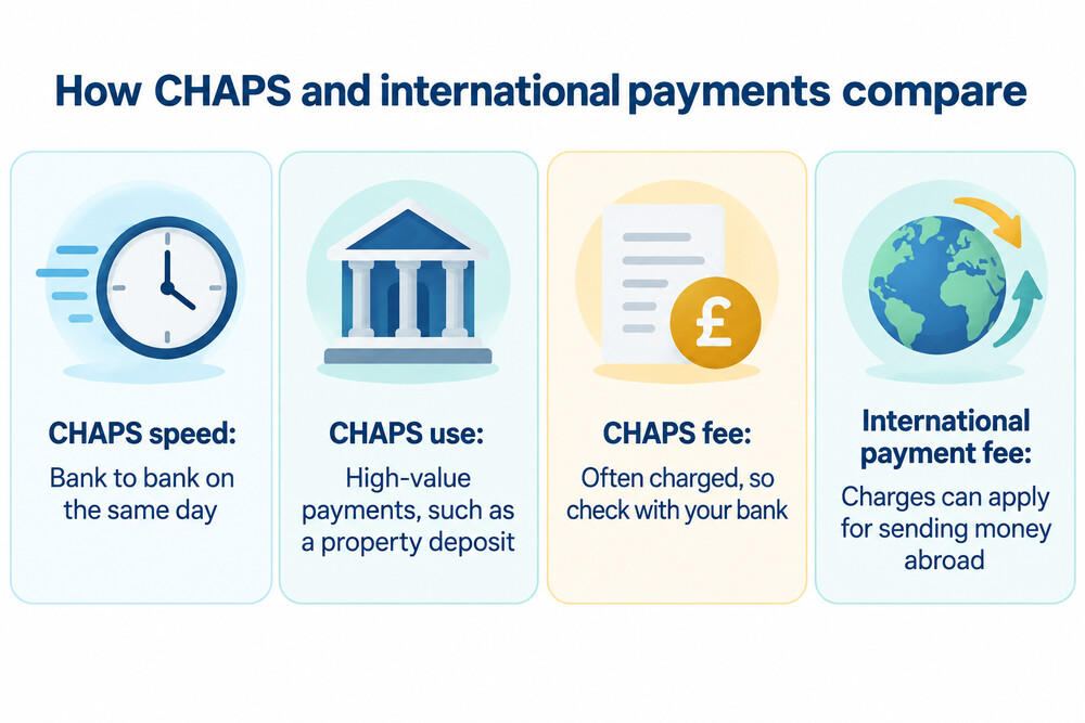 Different payment types compared by speed and fee
