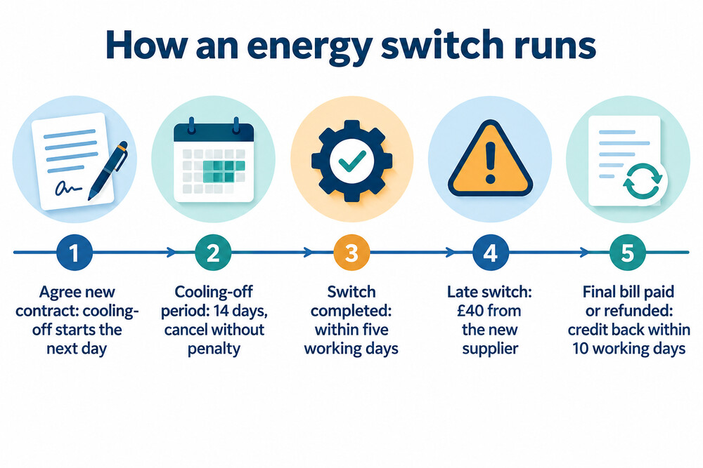 How an energy switch runs from agreeing the contract to the credit refund