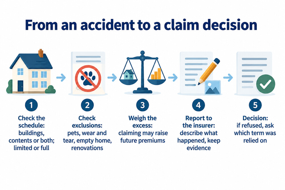 The steps from an accident to a decision on the claim