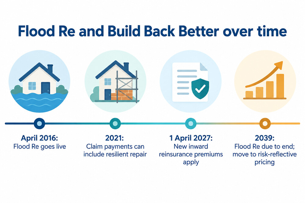 Key dates in the life of Flood Re and Build Back Better