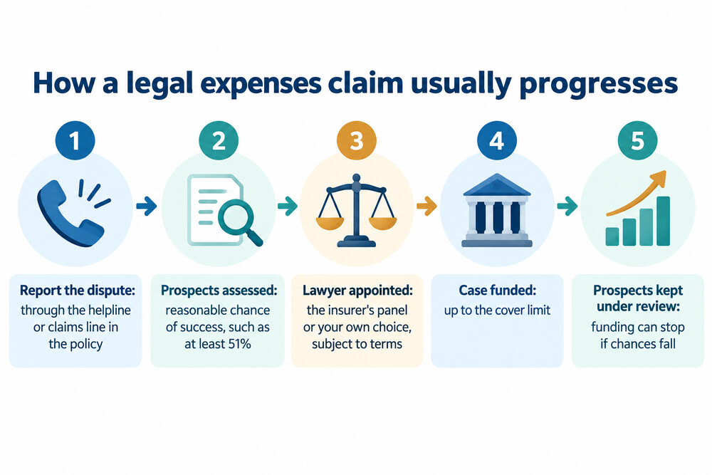 How a legal expenses claim usually progresses