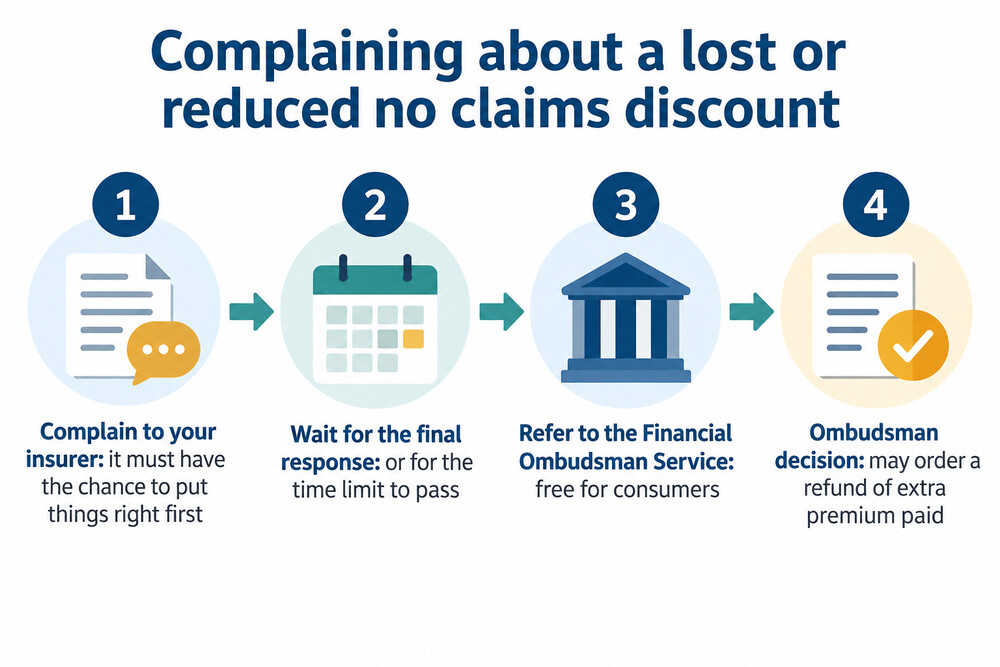 The route for a no claims discount complaint