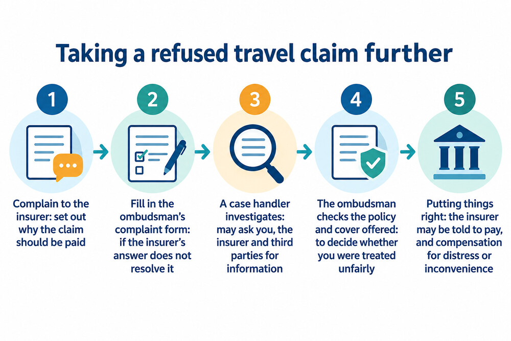 The steps in taking a travel insurance complaint to the ombudsman
