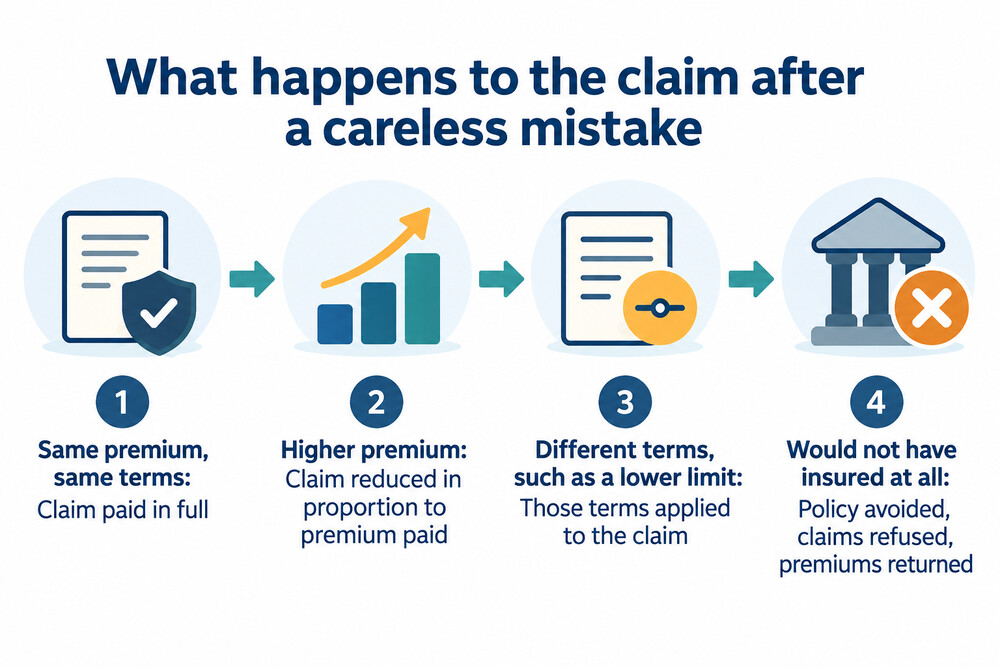 How a careless misrepresentation is dealt with depends on what the insurer would have done