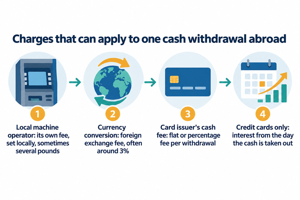 How the charges on one cash withdrawal abroad build up