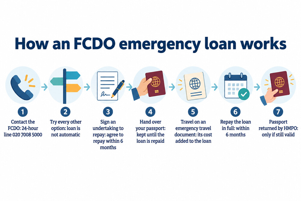How an FCDO emergency loan works from first contact to getting the passport back