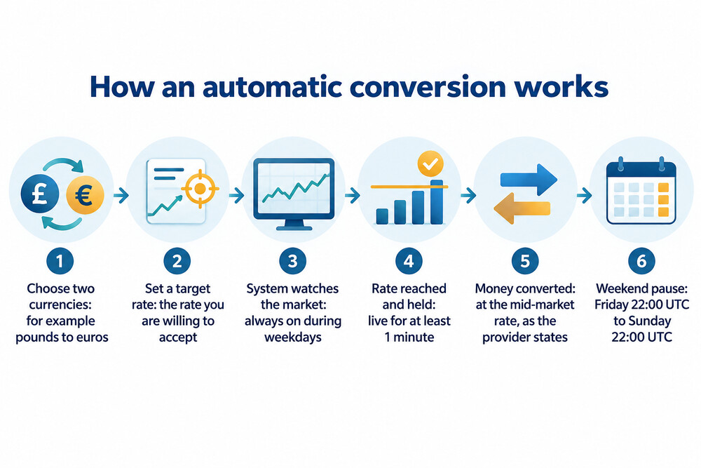 How an automatic currency conversion is triggered