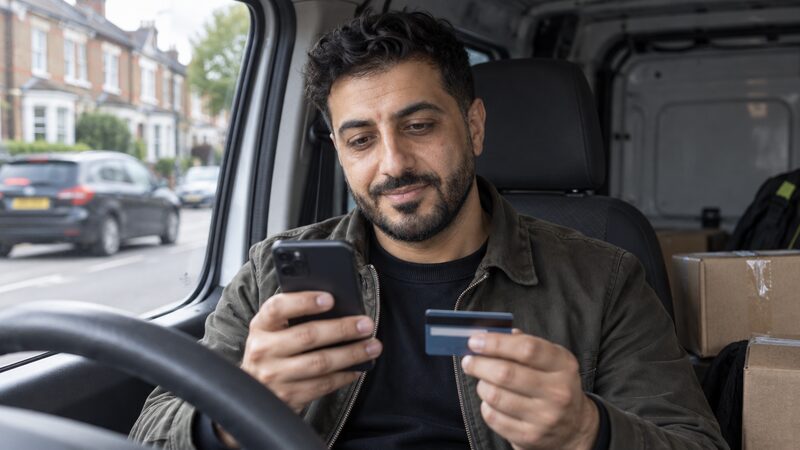 A person entering debit card details on an investment platform's add cash screen