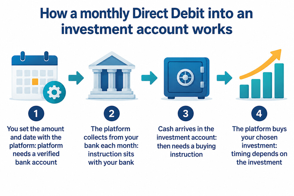 A monthly Direct Debit running from a current account into an investment account