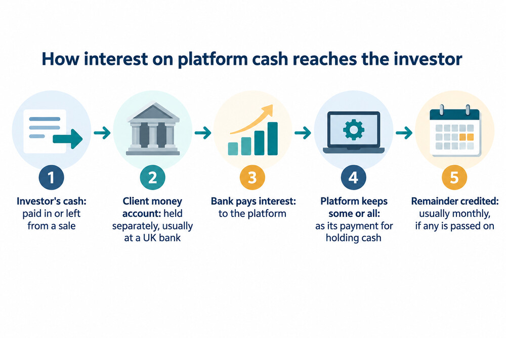 How interest on platform cash reaches the investor