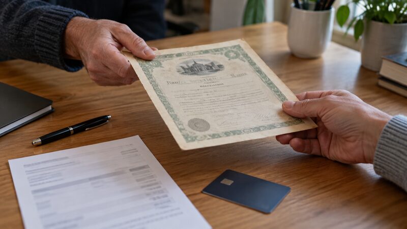 A shareholder's holding being transferred to a bidder after a takeover