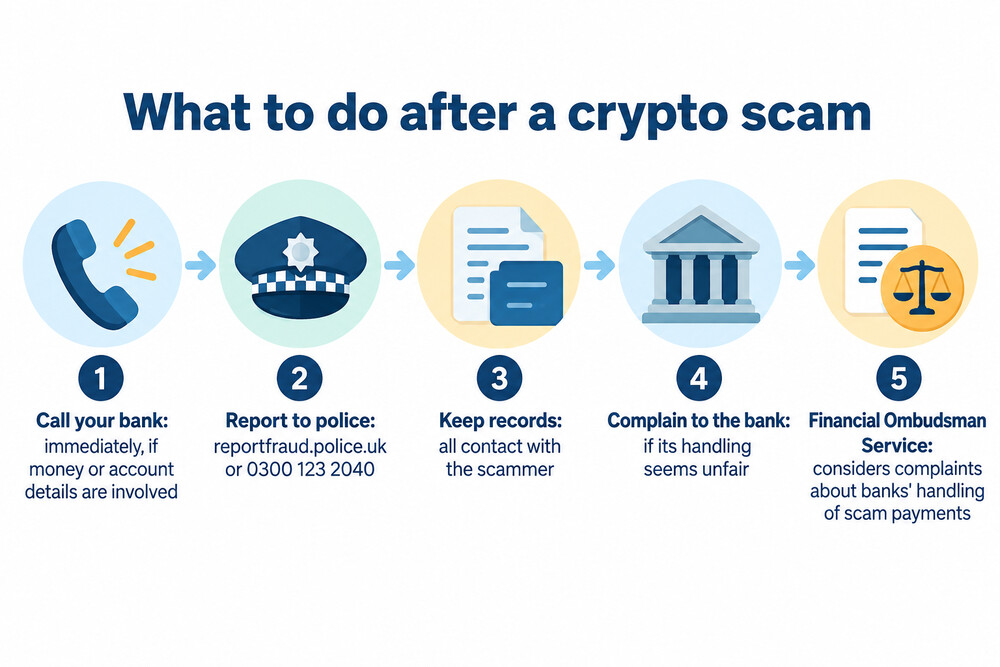 How to report crypto fraud, from calling the bank to a complaint to the ombudsman