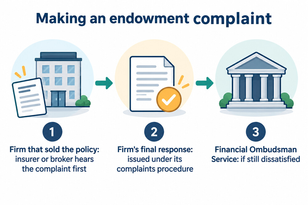 How an endowment mis-selling complaint moves from the seller to the ombudsman