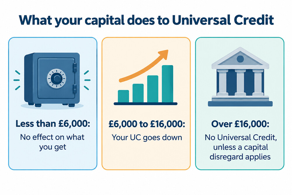 How the three Universal Credit capital bands work