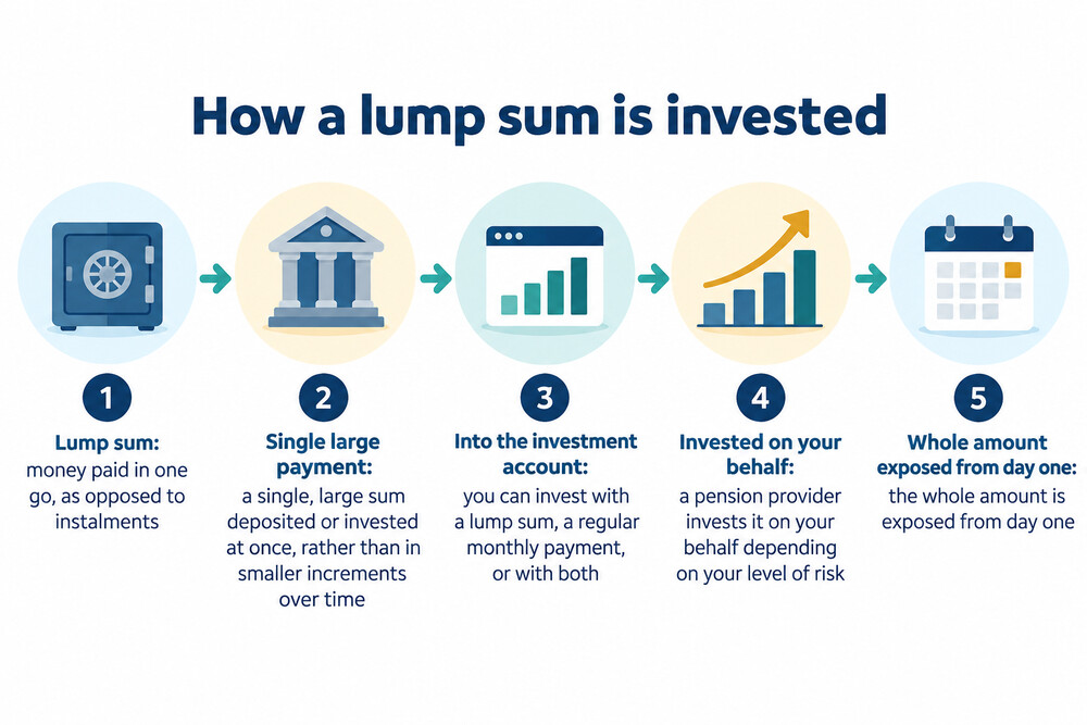 A simple chart showing a single large payment going into an investment account on one date