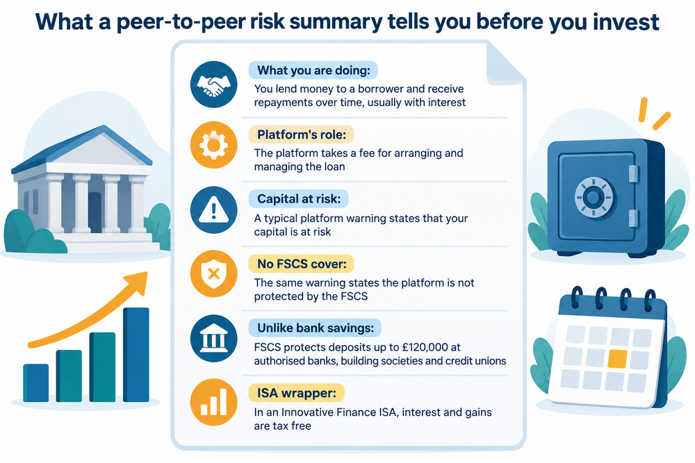 An example of the risk summary screen an investor sees before lending on a peer-to-peer platform