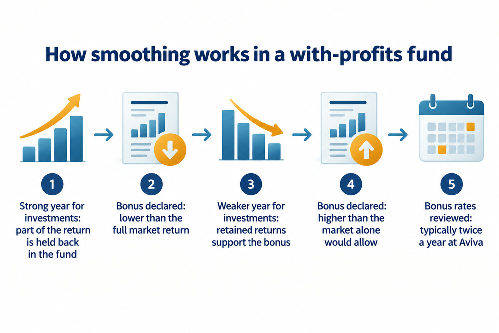 How smoothing moves returns from strong years to weaker years