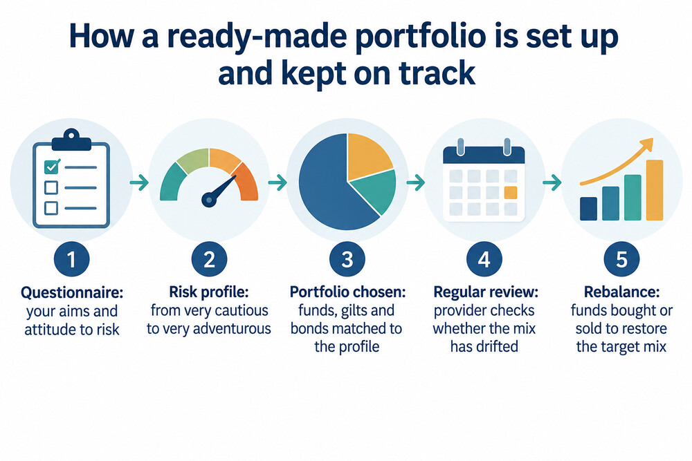 How a ready-made portfolio is set up and kept on track