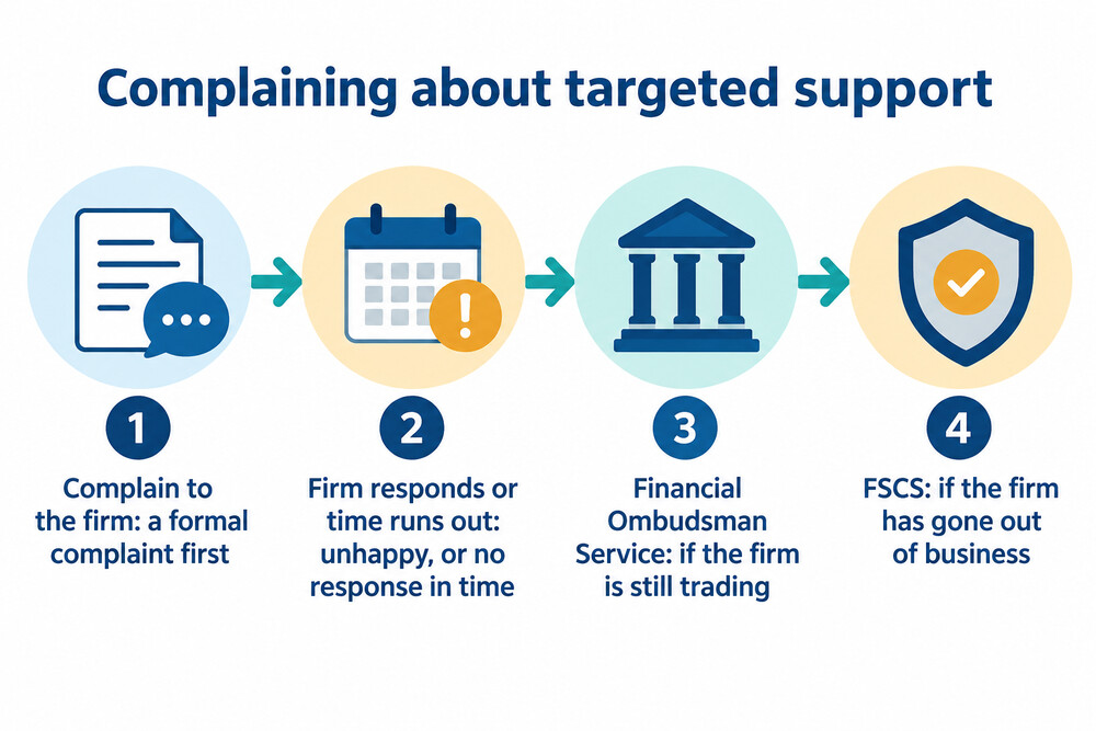 The order in which a complaint about targeted support moves