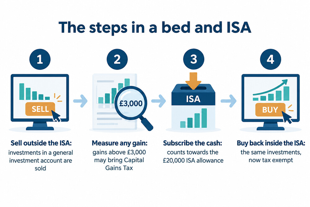 How a bed and ISA works, step by step