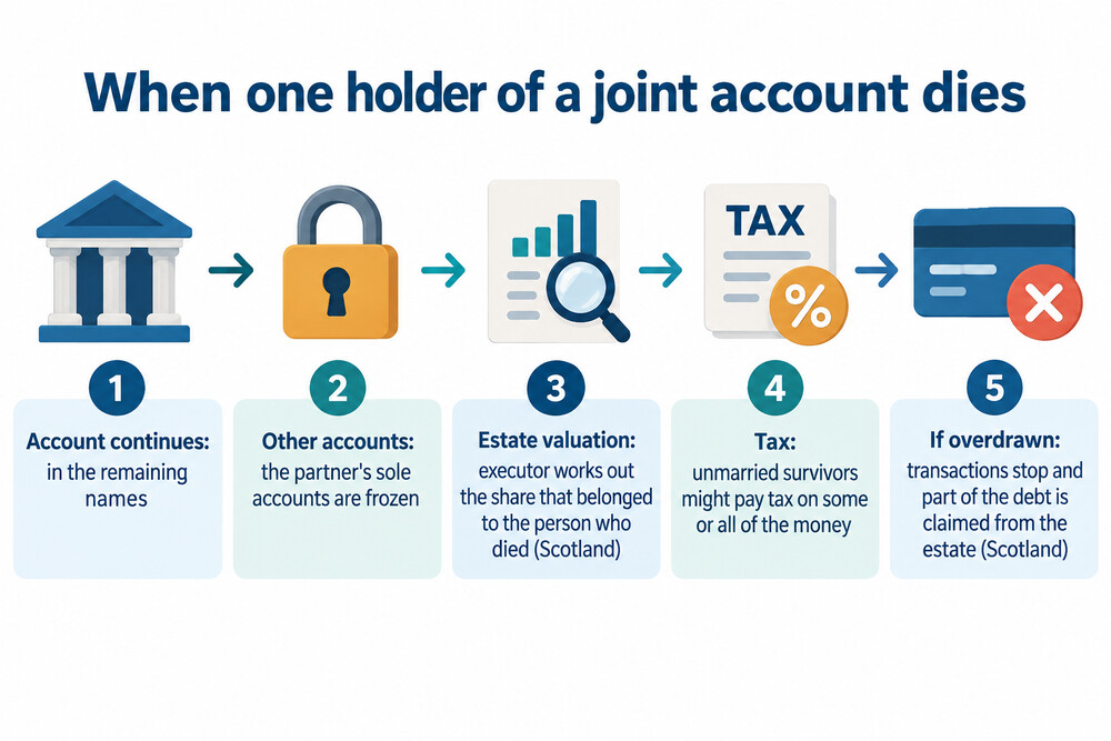 What happens when a joint account holder dies