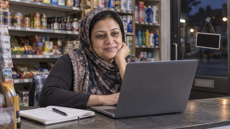 A person at a laptop completing the HMRC Self Assessment registration form online