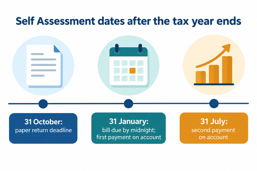 Self Assessment dates in the year after the tax year ends