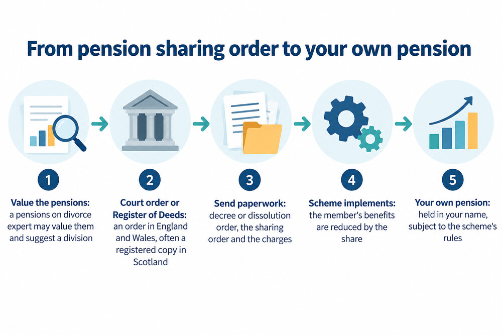 Steps from a pension sharing order to a pension in your own name