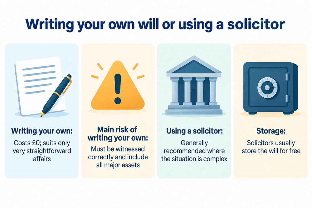 A comparison of writing your own will and using a solicitor